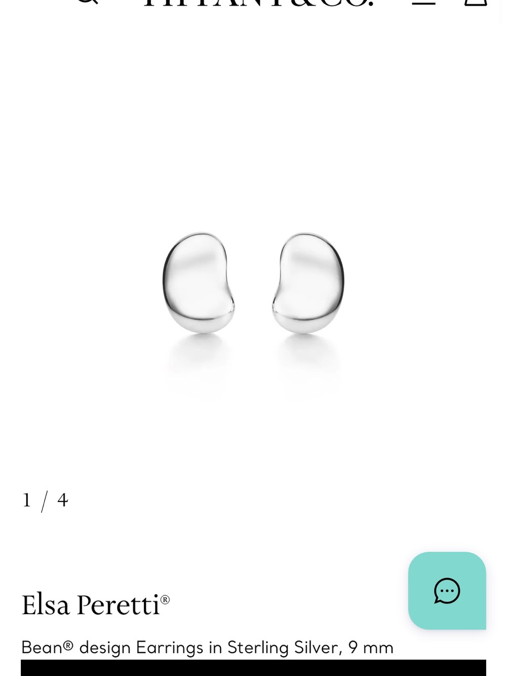 Tiffany & Co. Elsa Peretti Bean Sterling Silver Earrings - Silver